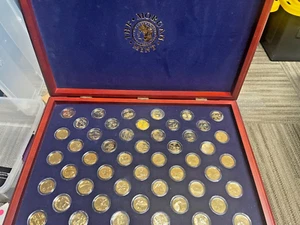50 Statehood Quarter Dollars 24KT. GOLD LAYERED EDITION in Wood Case with COA - Picture 1 of 7