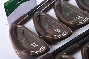Ping ISI BeCu Irons / 3-PW+SW / Green Dot / Stiff Flex Ping V53 Shafts - Picture 1 of 7