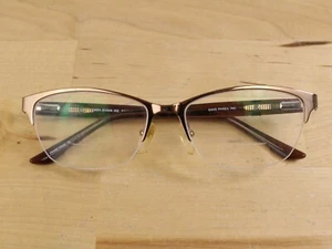 Linda Evans Sans Pareil 362 Sand Brown Half Rim Eyeglasses Frames 53-16 135 - Picture 1 of 8