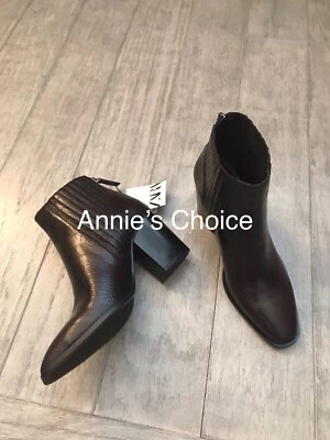 Botines de tacón en relieve de animales para mujer ZARA (Borgoña, EE. UU. 7,5, 8/EUR 38, 39) Foto 1 de 4