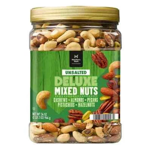 Member's Mark Unsalted Deluxe Mixed Nuts (34 oz.). Free shipping - Picture 1 of 6