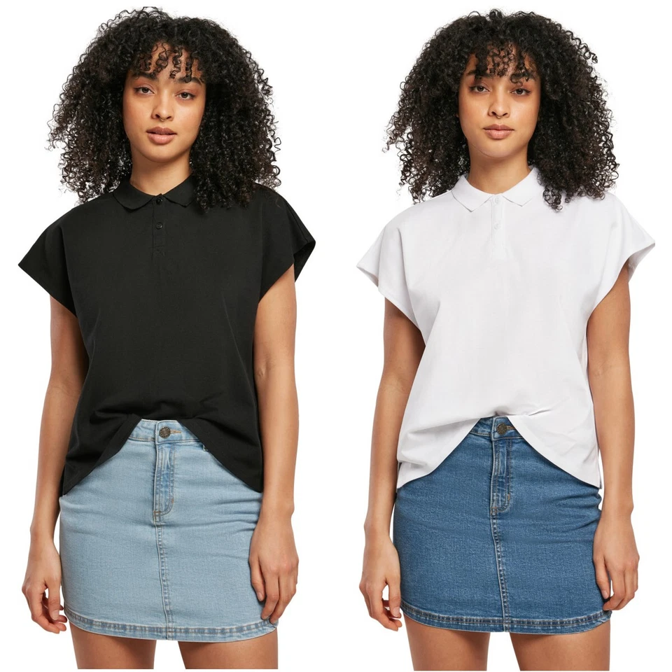 Urban Classics Ladies Oversized Extended Shoulder Polo Tee Damen Poloshirt Pique - Bild 1 von 1