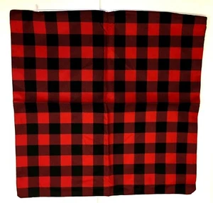 Emvency Decorative Throw Pillow Cover Square 15.5" x 15.5" Red & Black Plaid - Picture 1 of 4