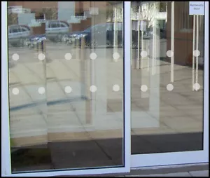 FROSTED GLASS SAFETY CIRCLES, Salon, Bar, Cafe Window Sign Decal Graphic - Picture 1 of 1