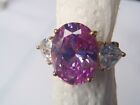 10K yellow Gold Large Oval Purple Lavender CZ Stone Cocktail Ring 7.79g Size 7