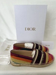 Dior GRANVILLE PATCHWORK MULTICOLOR ESPADRILLES Shoes Flats EUR 35.5 US 5.5 NIB! - Picture 1 of 21