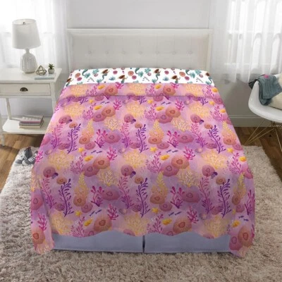 Juego de sábanas completo de 4 piezas Little Mermaid "Aquatic Outlines" para niños Foto 1 de 3