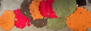 Herbst Maple Leaf Tischset Kunstleder grün/rot/gold/braun und Tischläufer 70" - Bild 1 von 12