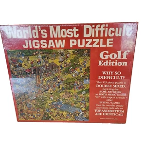Jigsaw Puzzle World's Most Difficult Golf Edition Double Sided 529 Pc 1991 New - Picture 1 of 2