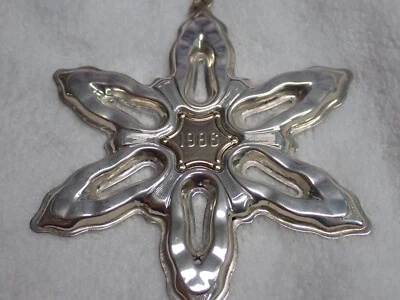 Gorham 1986 adorno de copo de nieve de plata esterlina, 17ª edición anual Foto 1 de 4