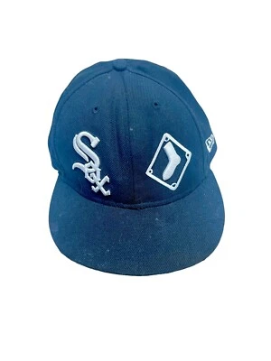 Men's New Era 59Fifty Black White MLB Chicago White Sox Patch Fitted Size 7 - Image 1 of 4