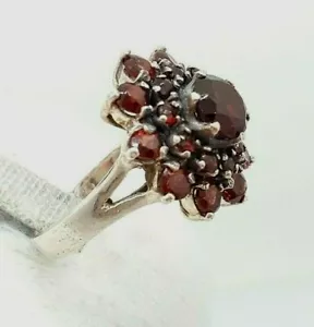 Anello massiccio con granata boema argento sterling 925 taglia: 51 - Foto 1 di 4