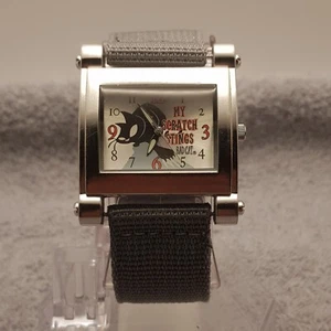 Orologio Analogico Bad Cat Quarzo Quadrante Argento Grigio Cinturino Nylon... BATTERIA NUOVA - Foto 1 di 9