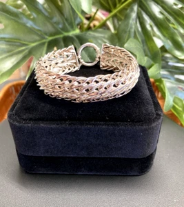 Pulsera de eslabones de lujo de plata 925 ~ peso 22,7 g ~ 7" de largo ~ 14,5 mm de ancho - Imagen 1 de 20