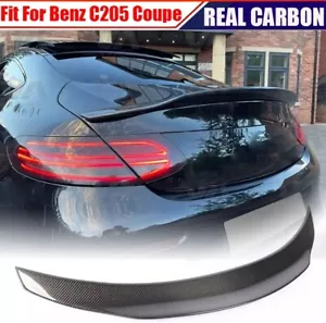 REAL CARBON Rear Trunk Spoiler Wing For Benz C205 C250 C63 C43 Coupe 2015UP - Picture 1 of 15