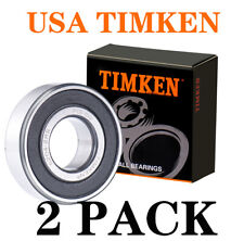 (2 PACK) USA TIMKEN 6204-2RS 20X47X14MM Double Rubber Seal Bearings