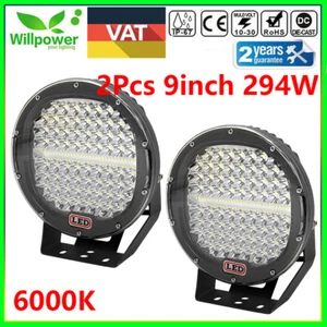 Pair 9inch 294W Round LED Spot Work Light Offroad Truck Driving Bumper Spotlight - Imagen 1 de 11