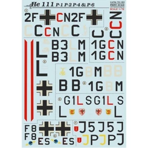 Print Scale 72-163 Decal for airplane 1:72 Heinkel He 111 Waterslide Decals - Bild 1 von 24