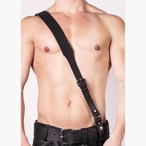 Sam Browne schwarzer Echtledergürtel | PROWLER ROT BLAU - Bild 1 von 8