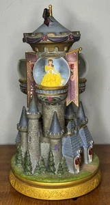 Disney Princess Castle 13” Balconies Musical Snow Globe Cinderella Belle Beauty - Picture 1 of 15