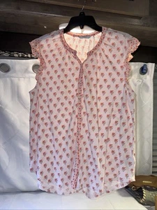 Lucky Brand Damen Woodblock Peach/Pink Print Tank L - Bild 1 von 10