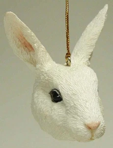 Slavic Treasures Harz Tier Ornamente Hase gerades Ohr weiß ohne Box 6447151 - Bild 1 von 1