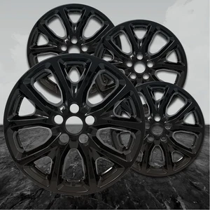 17" 4pc Gloss Black Wheel Skins (Set of 4) for 2014-2018 Jeep Cherokee - Picture 1 of 4