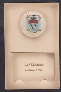 1913 NOVELTY FOLD OUT POSTCARD CANTERBURY LANDMARKS WITH CANTERBURY FLAG - Picture 1 of 3