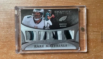 Donovan McNabb 2009 Upper Deck Exquisite Collection GAME WORN LOGO PATCH #1/35 - Image 1 of 3