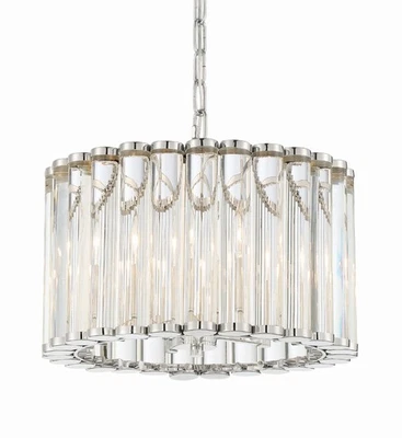 Подвеска Crystorama Lighting Group ELL-B3004 Elliot 4 лампы 15 дюймов Вт - никель - Изображение 1 из 4