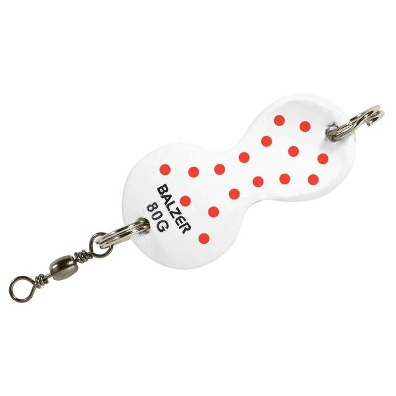 Balzer Edition Sea Plattfisch-Blinker / Buttlöffel Weiss Rote Punkte 60gr. - Bild 1 von 1