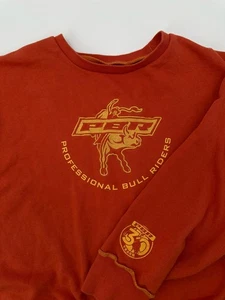 PBR Felpa Donna Taglia Large Arancione Pullover Professionale Bull Equitazione - Foto 1 di 7