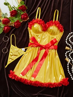 SHINEY WET LOOK PJAMA / NIGHTY - Image 1 of 2