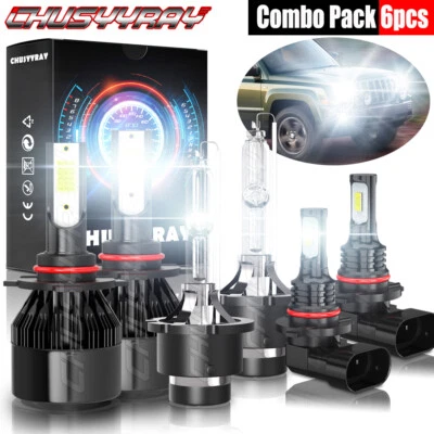 6x LED/HID Headlight Kit High Low Beam Fog Light Bulbs For Lexus GS350 2007-2011 - Image 1 of 4