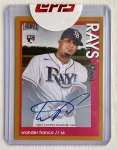 2022 Topps Archives Snapshots #42 Wander Franco Auto RC Rookie Gold /10 Rays - Picture 1 of 2