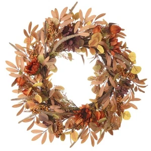 Heaven Sends Floral and Foliage Autumnal Wreath Modern Front Door Accessory - Picture 1 of 1