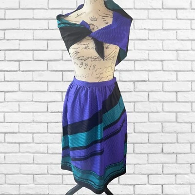 Colección UMI vintage años 80 de Ann Crimmins falda 100% seda con bufanda talla 6 Foto 1 de 4