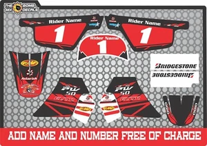 pw50 decals graphics yamaha pw 50 personal peewee laminated motocross factory BK - Picture 1 of 1