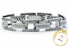 Heavy Platinum Men's Princess Diamond Bike Link Bracelet Set w/ 4 Carats - 84g