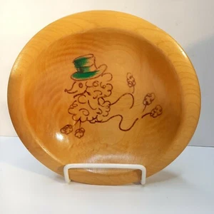 Munising Holznäpfe handbemalt Hundepudel im Zylinderhut 6" Set 6 um 1940 Vintage - Bild 1 von 12