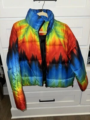 Top Shop Rainbow Tie Dye Jacket Size XS, US Size 2- Fits Like A 4 — 第 1/3 张图片