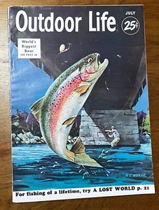 Outdoor Life July 1953 hunting fishing mag field stream beautiful painted cover - Bild 1 von 5
