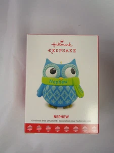 2017 - Hallmark Keepsake - Nephew - Blue Owl Ornament - New - Imagen 1 de 1