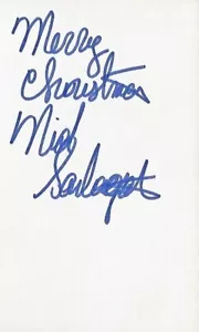 Tarjeta índice firmada por Nick Santagata de jinete de carreras de caballos de 3x5 pulgadas - Feliz Navidad - Imagen 1 de 2