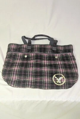 Bolso de Viaje American Eagle AEO Azul Cuadros Doble Asa Cierre Magnético Foto 1 de 4