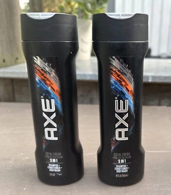 2 Axe Total Fresh 3 in 1 Shampoo, Conditioner & Body Wash 12 oz New Old Stock - Image 1 of 2