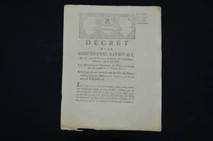 ARCHIVE REVOLUTION FRANCAISE-DECRET MARINE DE COMMERCE-EPINAL-MIRECOURT 1793 - Picture 1 of 3