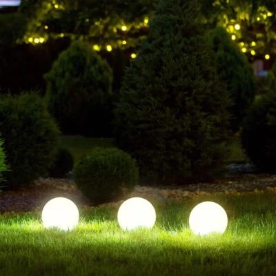 3er Set Solar Kugelleuchte Ø20cm warmweiß LED Garten Außenleuchte Deko Leuchte - Bild 1 von 4