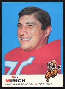 1969 Topps Football #49 Rex Mirich Denver Broncos ¡Como nuevo + set de descanso! - Imagen 1 de 2