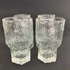 Vintage MCM Clear Glasses Set Of 4 Cocktail Barware 3.75" - Picture 1 of 9
